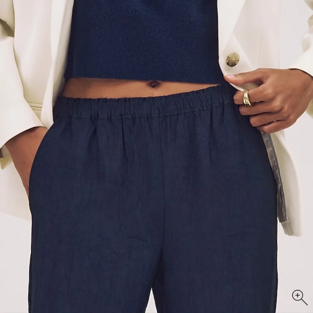 NWT J. Crew Stratus pant in textured satin, Navy, XXS - Picture 5 of 7